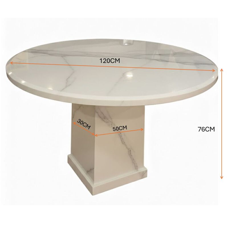 ND Rnd marble dining set-image 1