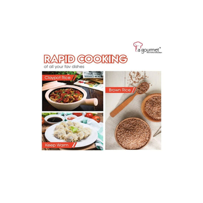 LA GOURMET Jar Rice Cooker 1.5l Titanium Black RC40GR-image 5
