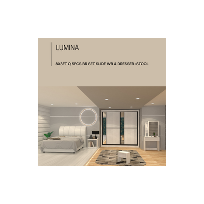 SLEEP CLINIC 8x8ft Q 5pcs Br Set Pu White LUMINA