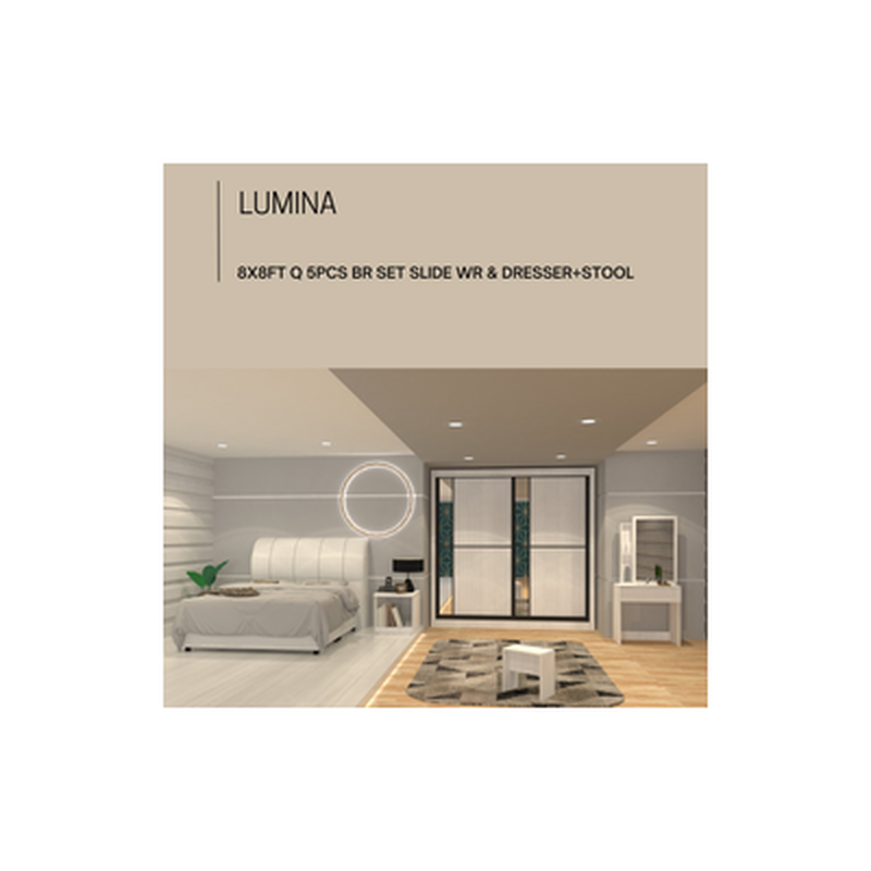SLEEP CLINIC 8x8ft Q 5pcs Br Set Pu White LUMINA-image 1