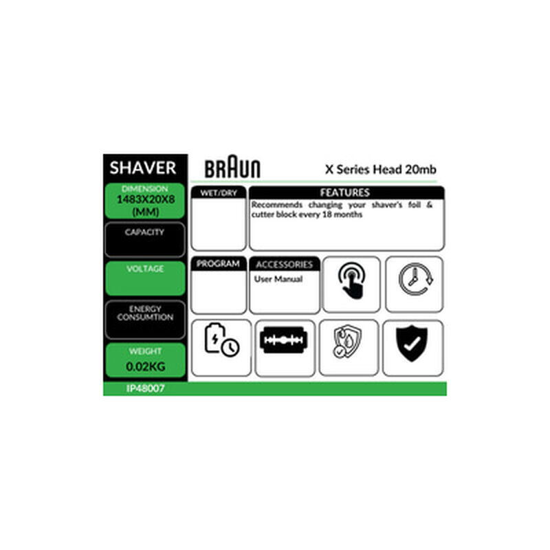 BRAUN Acc Shaver X Series X SERIES S.HEAD 20MB-image 3