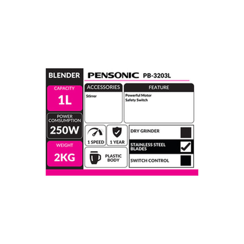 PENSONIC Blender 1l PB-3203L-image 6