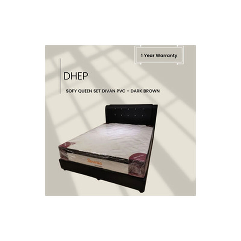 DHEP Q Divan Bed Pvc Black Pvc - Dk. Brown SOFY-image 1