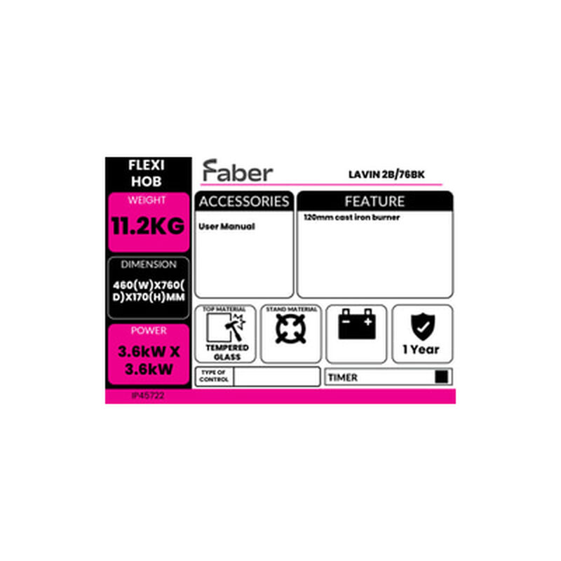 FABER Build In Glass Hob FBR-LAVIN2B/76BK-image 5