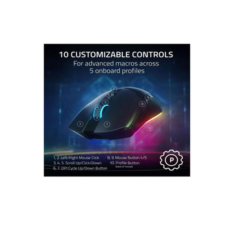 RAZER Rgb Wireless Gaming Mouse COBRA PRO WHITE-image 2
