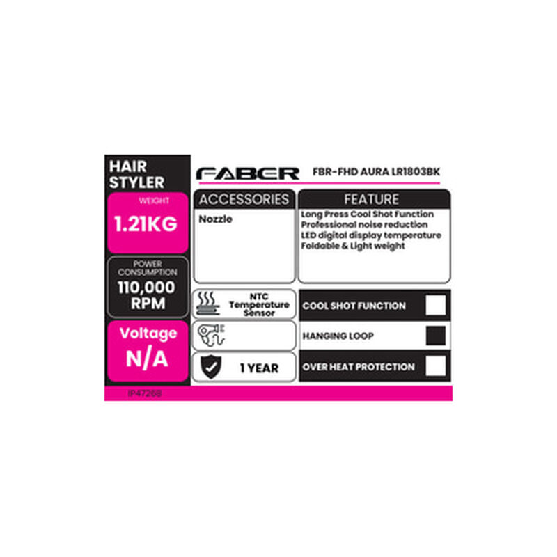 FABER Hair Styler FHD AURA R1501BK-image 6