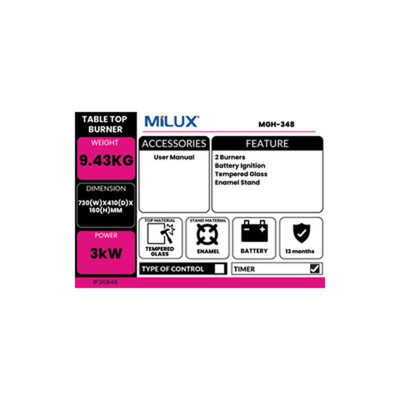 MILUX Table Top Burner MGH-348-image 4