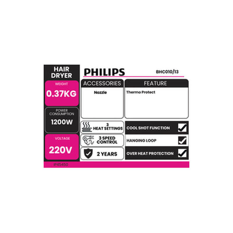 PHILIPS Hair Dryer 1200w BHC010/13-image 4