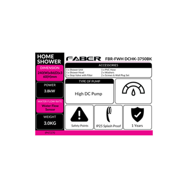 FABER Home Shower FBR-FWH DCHK-3750BK-image 5