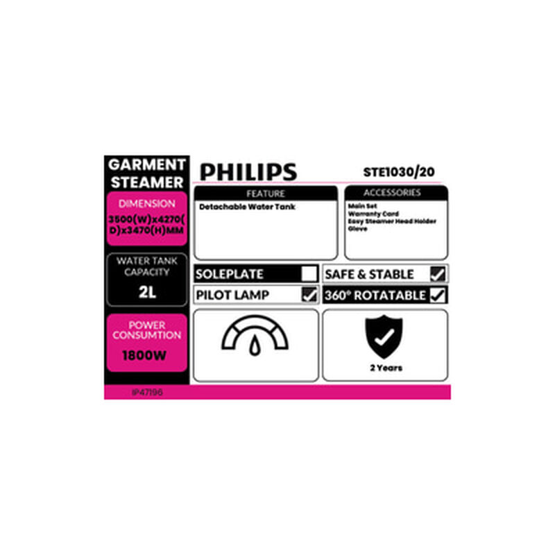 PHILIPS Garment Steamer STE1030/20-image 5