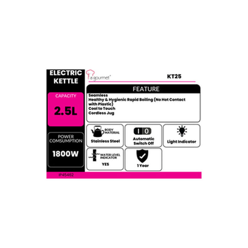 LA GOURMET Jug Kettle 2.5l KT25(BLK)-image 2