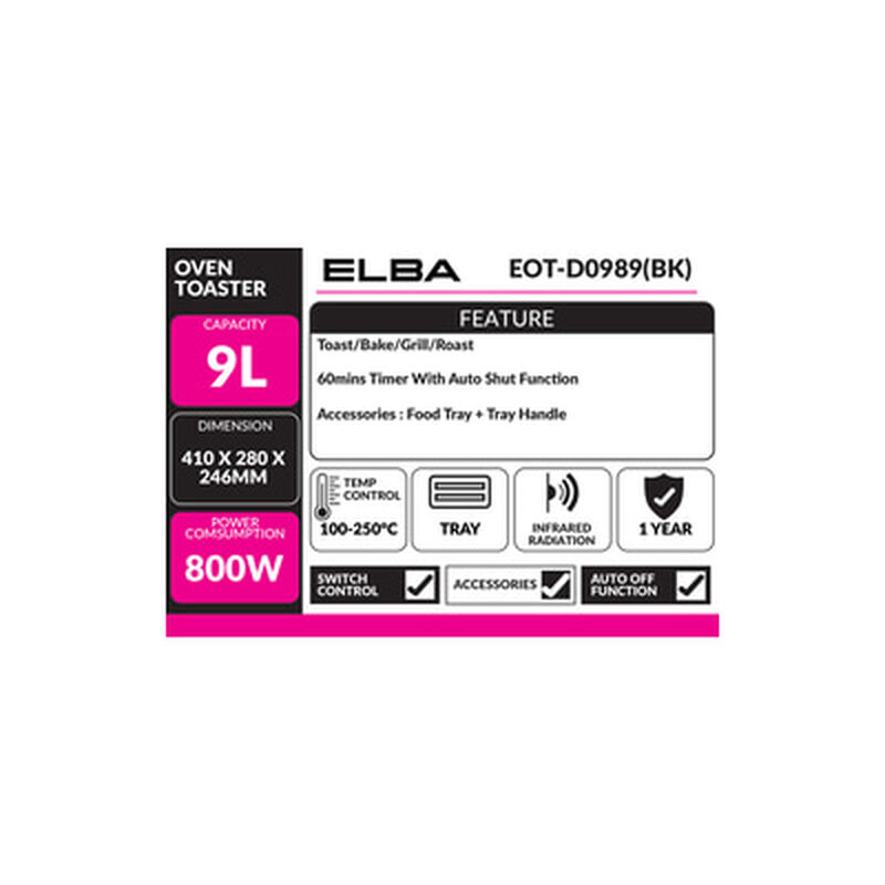 ELBA Oven Toaster EOT-D0989(BK)-image 3