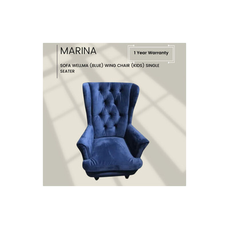 MARINA SOFA Wing Chair (kids) Single Seater WELLMA (BLUE)-image 1